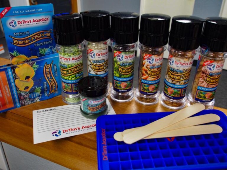 Making frozen fish food cubes, using Dr.Tim’s Aquatics BeneFISHal