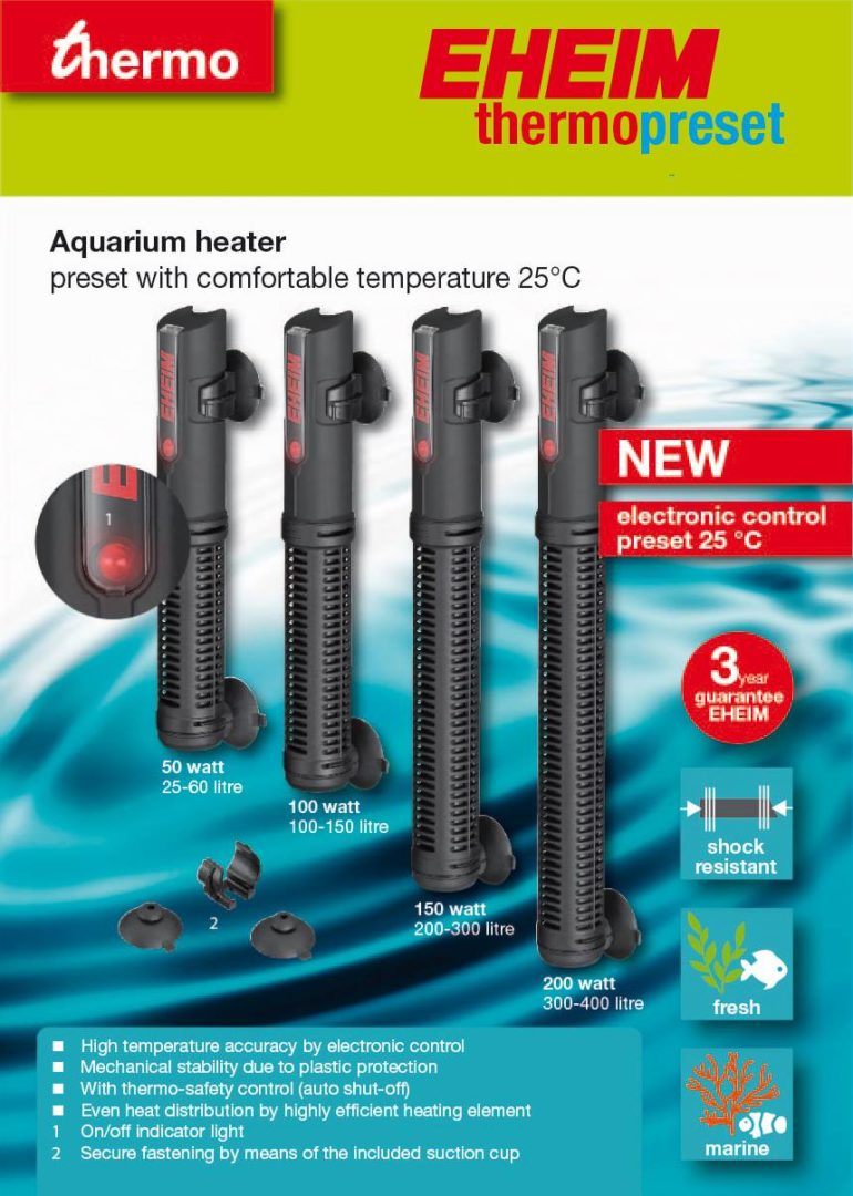 New Eheim ThermoPreset Aquarium Heaters Reef Builders The Reef and Saltwater Aquarium Blog