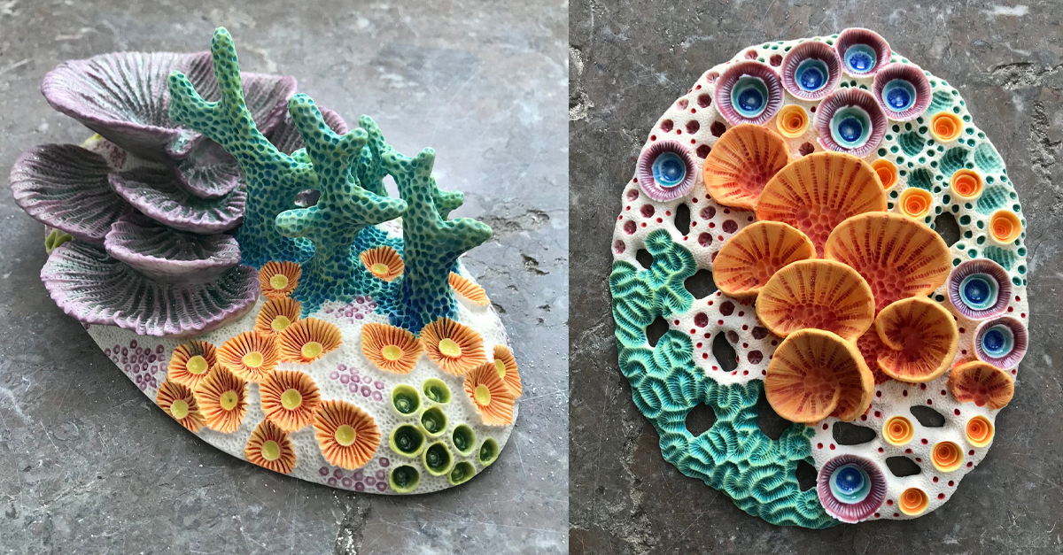 Artist Lisa “Seaurchin” Stevens Creates Vivid Clay Coral