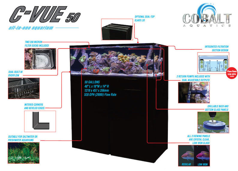 Cobalt C-Vue Aquarium Kit - 40 Gallon