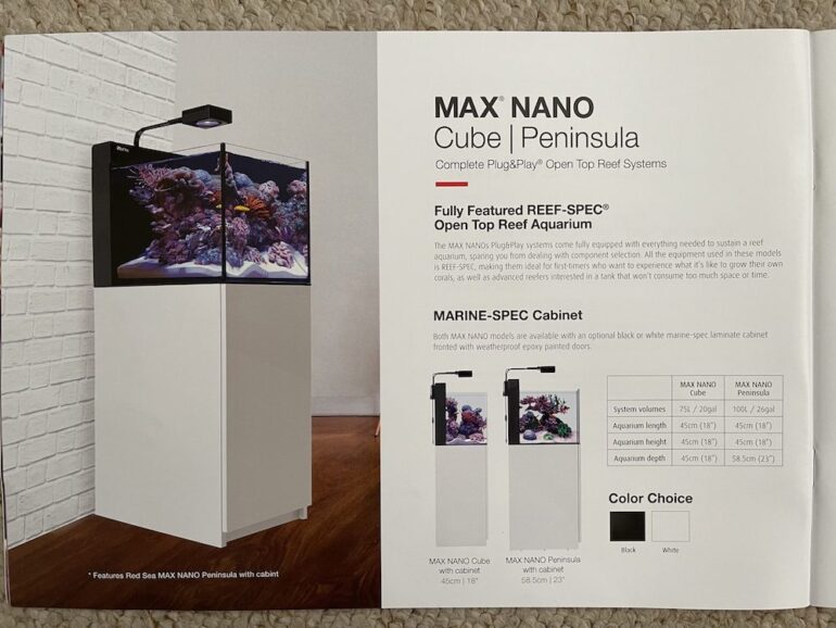 Mini Insert Red Sea Red Sea Max Nano Peninsula features in new physical catalog | Reef ...