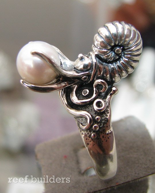 Reef Jewelry of sterling silver and pearl are like miniature sculptures